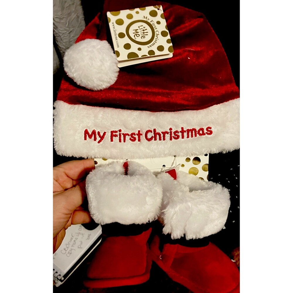 Little Me Baby Santa Hat Boots  Size 0-6 Months NWT My First Christmas